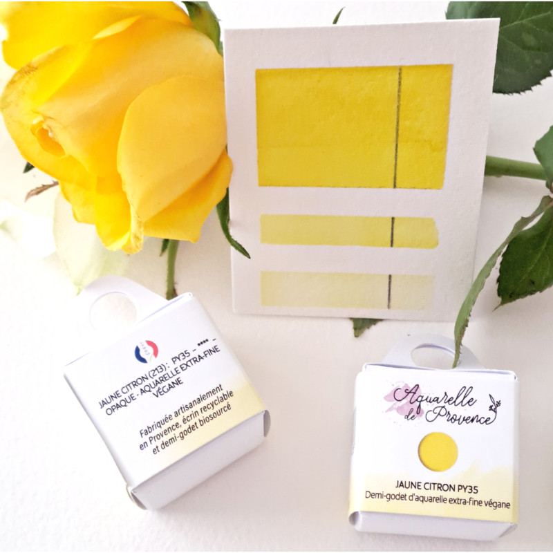 Jaune Citron - Aquarelle extra-fine 1/2 Godet Aquarelle Provence