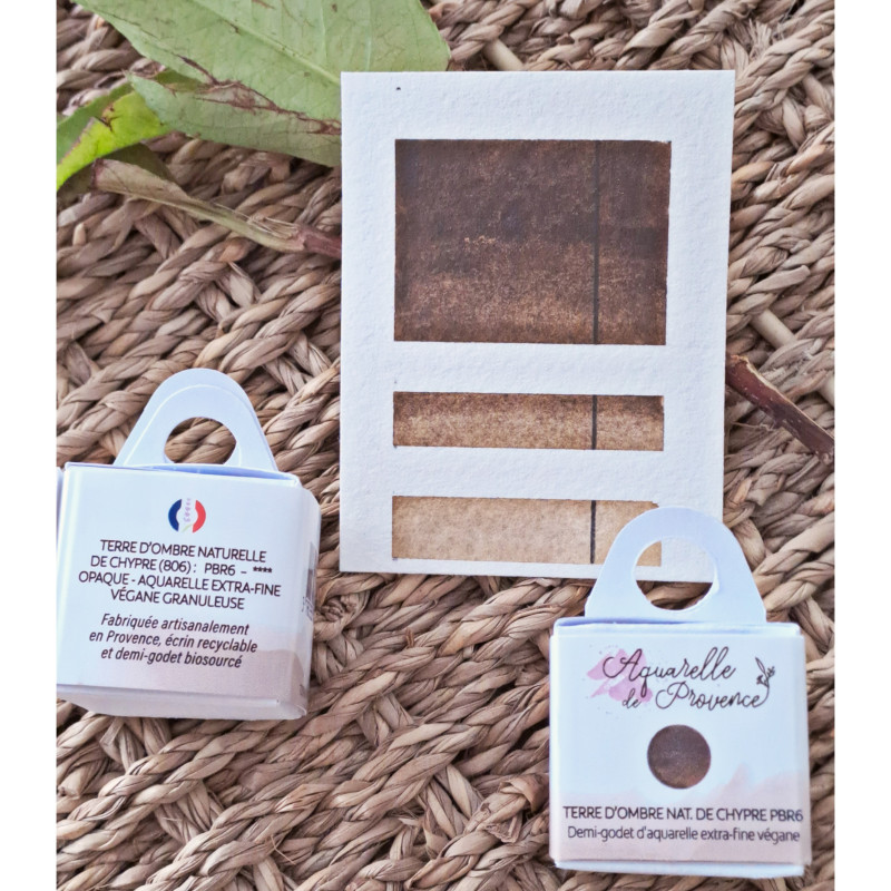 Terre d'ombre naturelle Chypre - Aquarelle extra-fine 1/2 Godet Aquarelle Provence