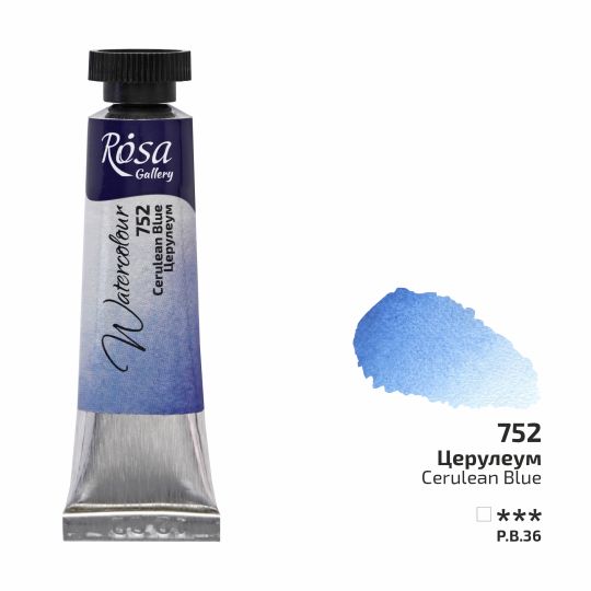 Bleu céruléum - Aquarelle Tube 10ml Rosa Gallery