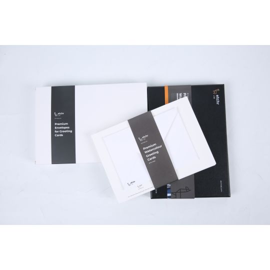Pack de 30 cartes + enveloppes 300g 100% coton grain fin Etchr Lab