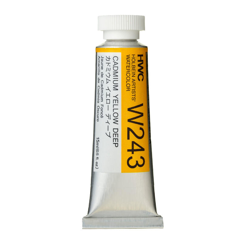 Jaune de cadmium foncé - Aquarelle Tube 15ml Holbein Artists'