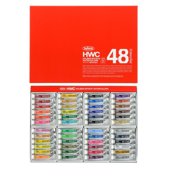 Coffret 48 Tubes 5ml aquarelles extra-fines en carton Holbein Artists'