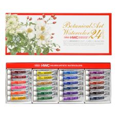Coffret Botanical 24 Tubes 5ml aquarelles extra-fines en carton Holbein Artists'