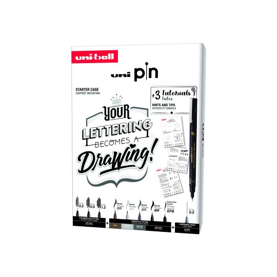 Coffret initiation Lettering 8 feutres et 1 porte mine Shalaku + 3 planches de tutos
