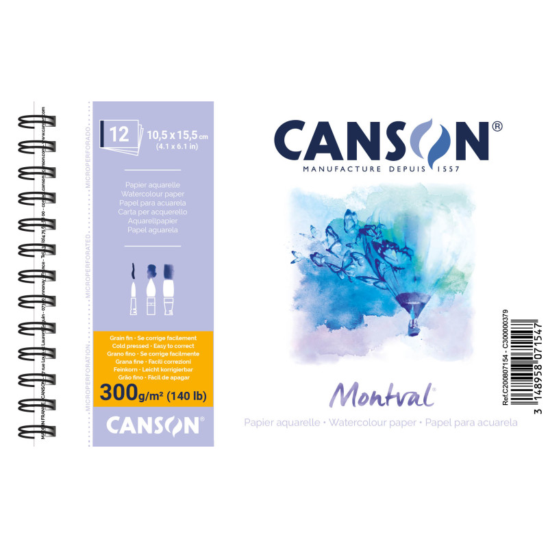 Album spiralé Montval 10,5x15,5 300g 12 f grain fin