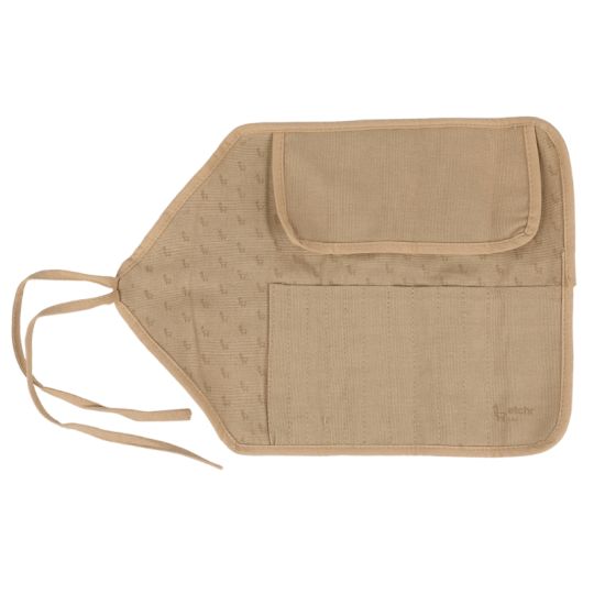 Trousse tissu brun emplacement 10 pinceaux Etchr