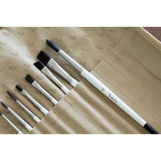 Trousse de 8 pinceaux synthétiques gouache essentiels Etchr