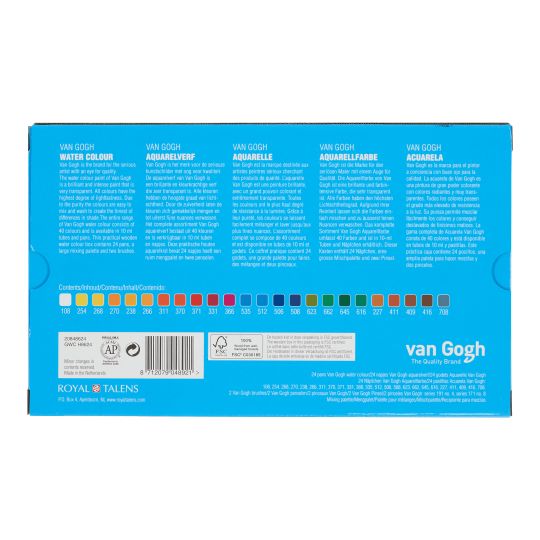 Coffret bois Van Gogh 24  1/2 godets