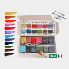 Palette Portrait 12 ½ godets aquarelles extra-fines véganes Aquarelle de Provence