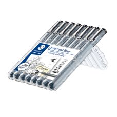 Coffret 8 feutres pigment liner Staedtler noirs
