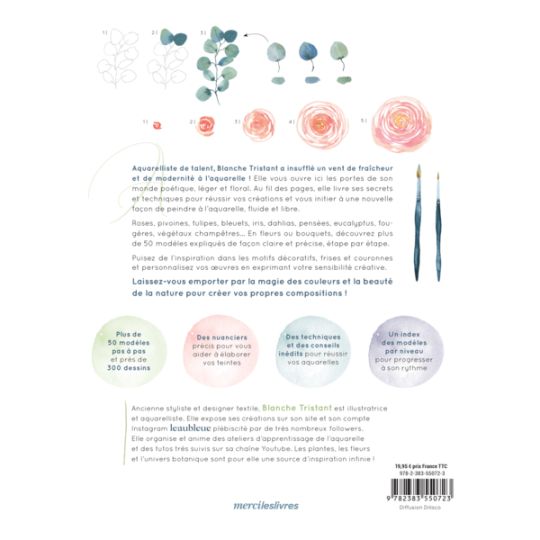 Fleurs et Végéteaux à l'aquarelle, Blanche Tristant @leaubleue