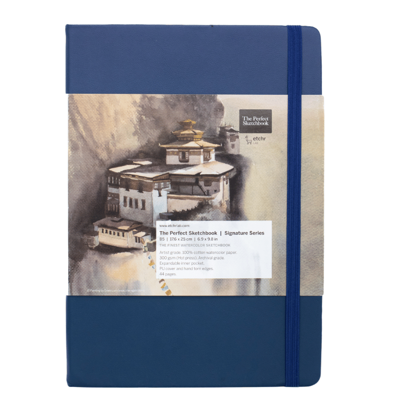 Perfect Sketchbook B5 300g 100% coton signature 44 pages grain satiné format portrait Etchr Lab