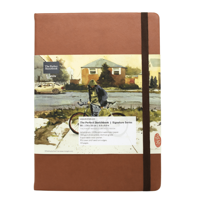 Perfect Sketchbook B5 300g 100% coton signature 44 pages grain fin format portrait Etchr Lab