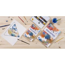 Bloc collé 1 côté Aquapad A5 14,8x21 300g 70f grain moyen fin Clairefontaine