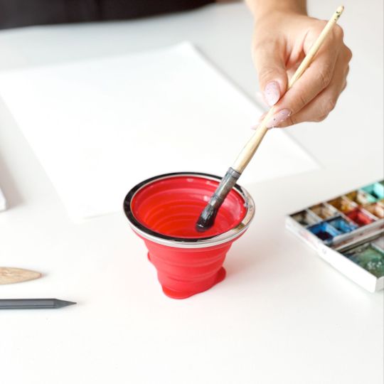 Gobelet à eau pliable rouge Hahnemühle