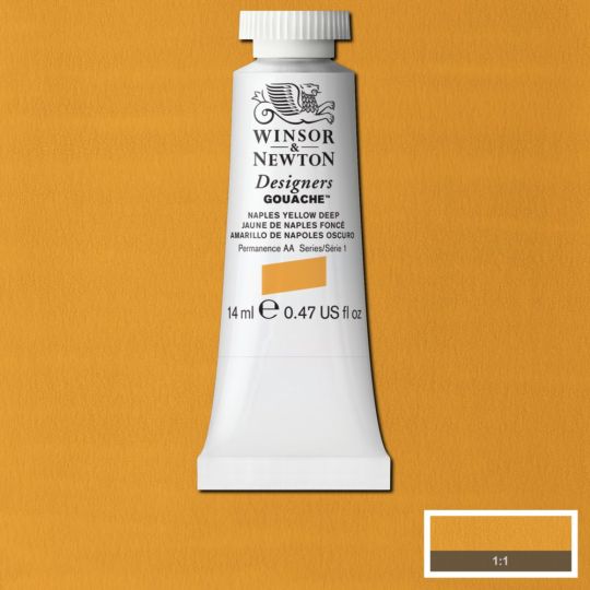Jaune de Naples foncé - Gouache extra fine Designers Tube 14 ml Winsor & Newton