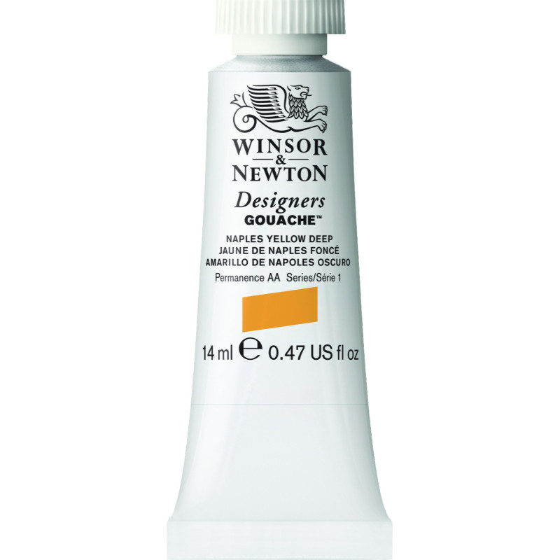 Jaune de Naples foncé - Gouache extra fine Designers Tube 14 ml Winsor & Newton