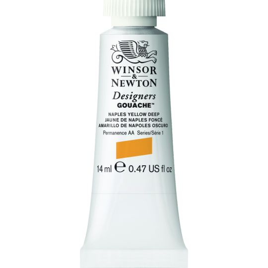 Jaune de Naples foncé - Gouache extra fine Designers Tube 14 ml Winsor & Newton