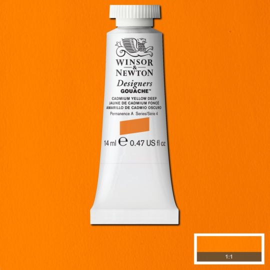 Jaune de cadmium foncé - Gouache extra fine Designers Tube 14 ml Winsor & Newton