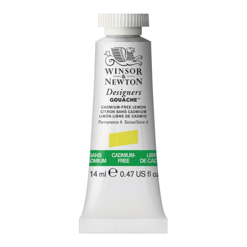 Jaune citron sans cadmium - Gouache extra fine Designers Tube 14 ml Winsor & Newton