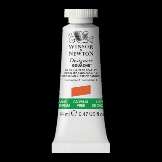 Écarlate sans cadmium - Gouache extra fine Designers Tube 14 ml Winsor & Newton