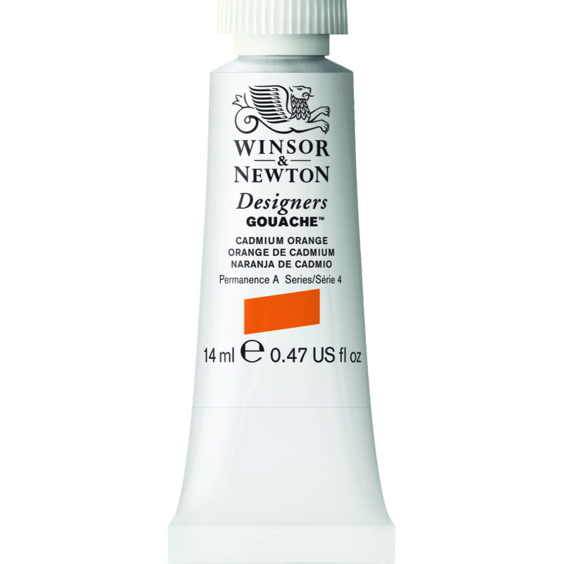 Orange de cadmium - Gouache extra fine Designers Tube 14 ml Winsor & Newton