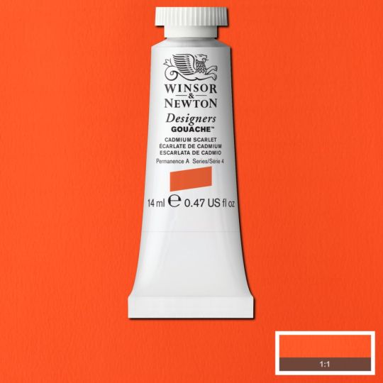 Écarlate de cadmium - Gouache extra fine Designers Tube 14 ml Winsor & Newton