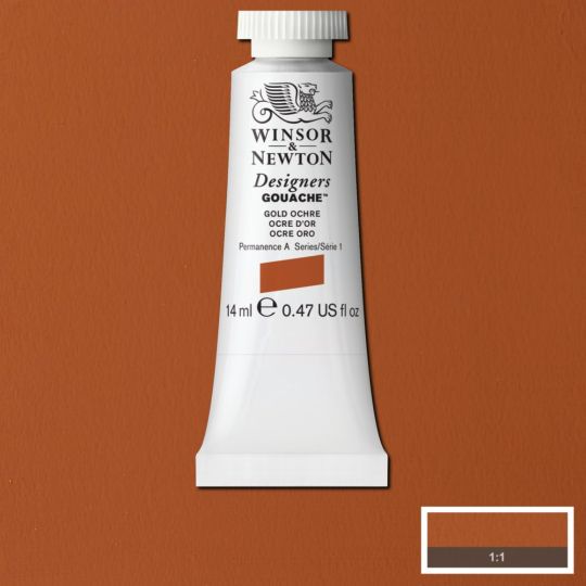 Ocre d'or - Gouache extra fine Designers Tube 14 ml Winsor & Newton