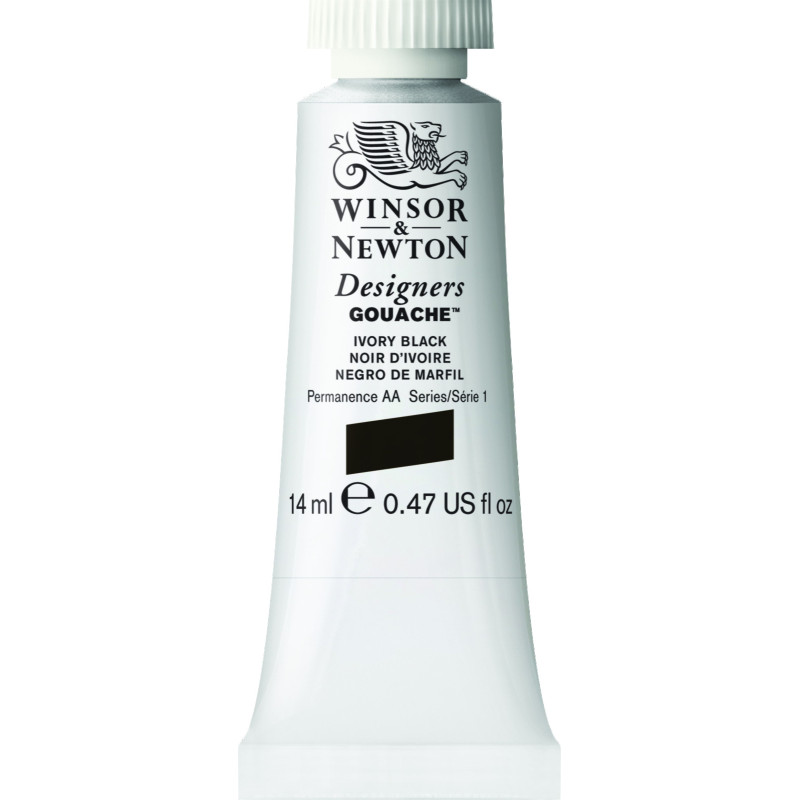 Noir d'ivoire - Gouache extra fine Designers Tube 14 ml Winsor & Newton