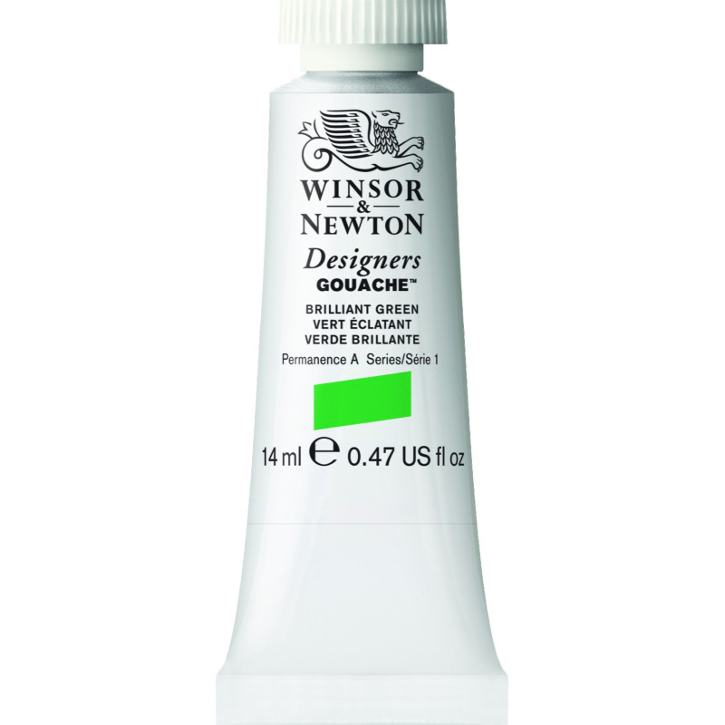 Vert éclatant - Gouache extra fine Designers Tube 14 ml Winsor & Newton