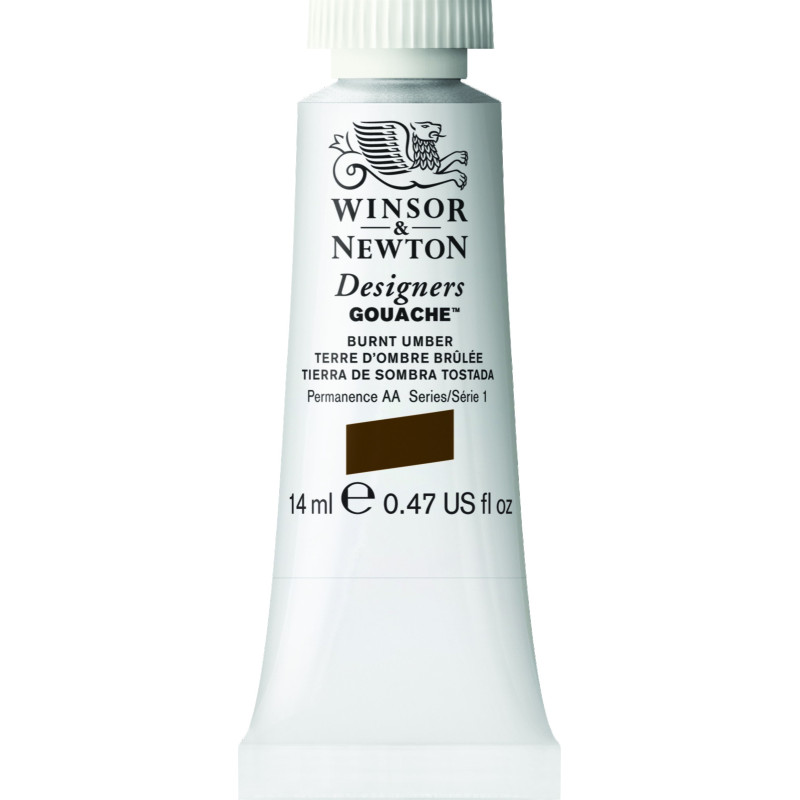 Terre d'Ombre brûlée - Gouache extra fine Designers Tube 14 ml Winsor & Newton