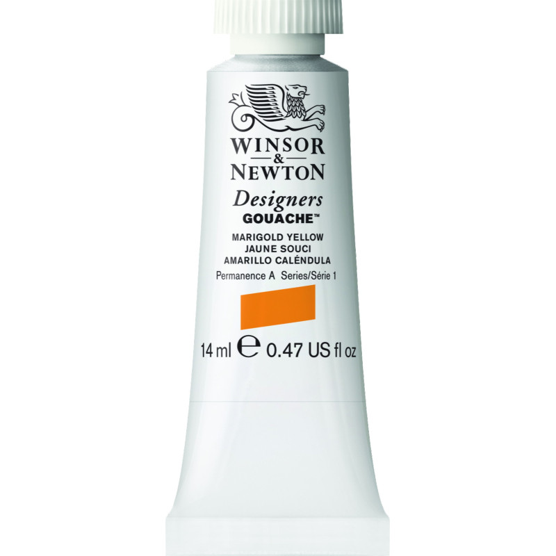 Jaune souci - Gouache extra fine Designers Tube 14 ml Winsor & Newton