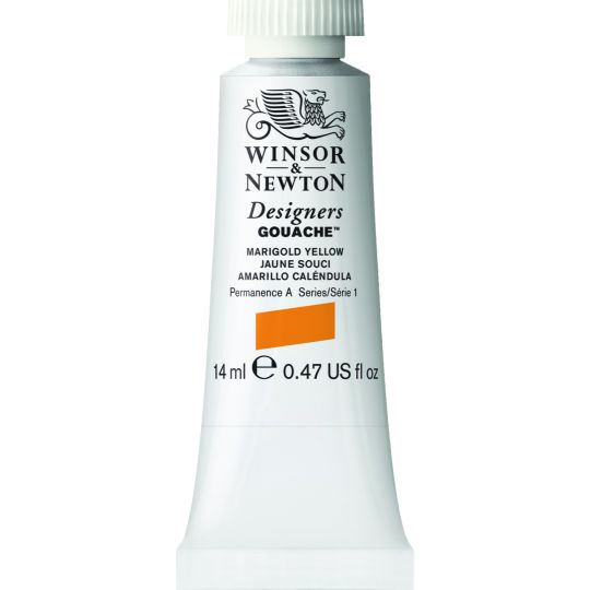 Jaune souci - Gouache extra fine Designers Tube 14 ml Winsor & Newton