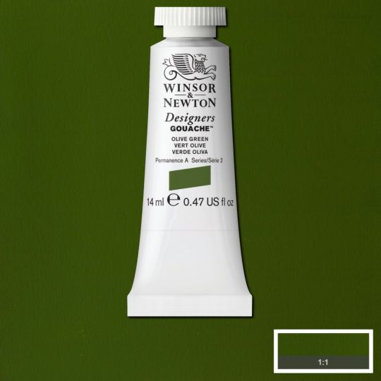 Vert olive - Gouache extra fine Designers Tube 14 ml Winsor & Newton