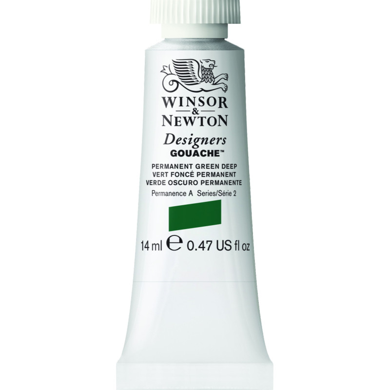 Vert foncé permanent - Gouache extra fine Designers Tube 14 ml Winsor & Newton