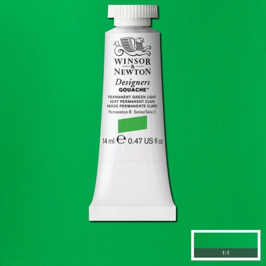 Vert clair permanent - Gouache extra fine Designers Tube 14 ml Winsor & Newton