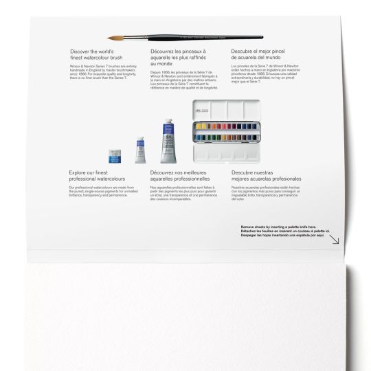 Bloc collé 4 côtés 100% coton 25.4x35.6 300g grain satiné 20f Professional Winsor & Newton
