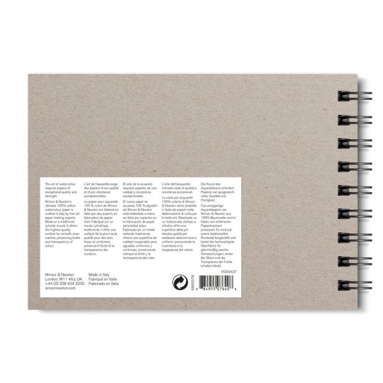 Carnet de voyage 100% coton 12.7x17.8 300g 15f grain fin Professional Winsor & Newton