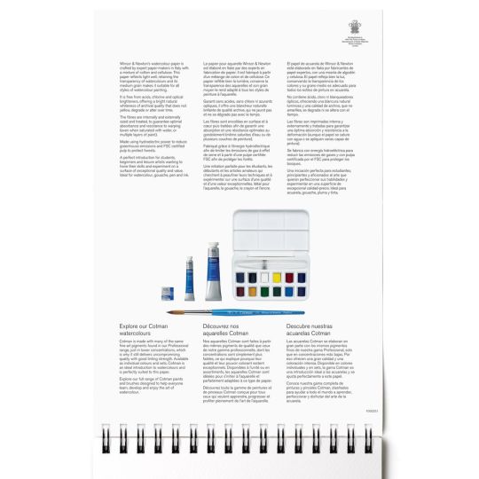 Carnet de voyage 100% coton 12.7x17.8 300g 15f grain fin Professional Winsor & Newton
