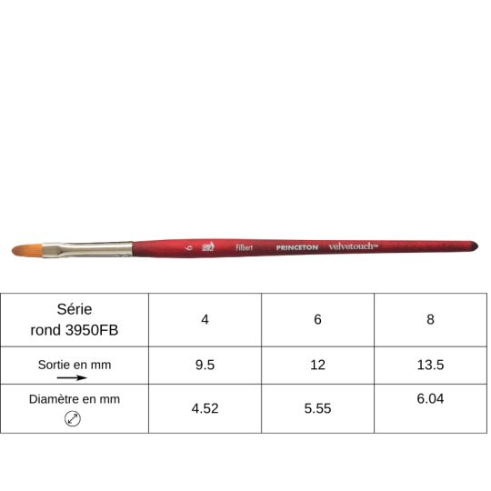 Pinceau langue de chat synthétique Princeton Velvetouch n°6