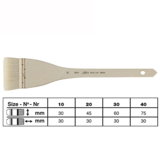 Brosse Hake pur chèvre Atelier série 5001 Silver n°40