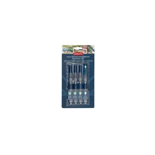 Set de 4 pinceaux à réserve d'eau avec bouton poussoir Derwent *