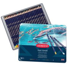 Boîte métal 24 crayons Derwent Inktense
