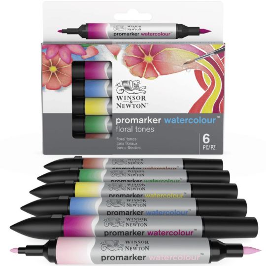 Coffret 6 feutres Aquarelle Promarker Tons Floraux Winsor & Newton