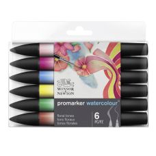 Coffret 6 feutres Aquarelle Promarker Tons Floraux Winsor & Newton