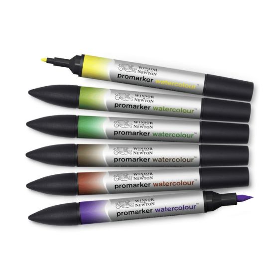 Coffret 6 feutres Aquarelle Promarker Tons Feuillages Winsor & Newton
