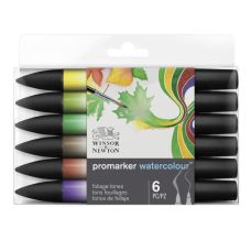 Coffret 6 feutres Aquarelle Promarker Tons Feuillages Winsor & Newton