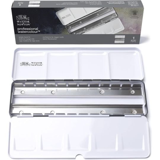 Boîte métal vide pour 24 ½ godets ou 12 godets Winsor & Newton
