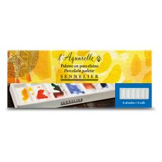 Palette porcelaine 6 creux 7,8 x 19,5 Sennelier