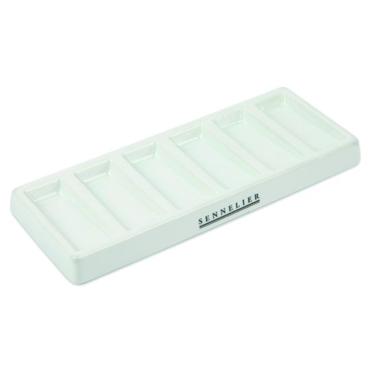 Palette porcelaine 6 creux 7,8 x 19,5 Sennelier
